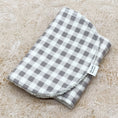 Load image into Gallery viewer, Soft Dusk Grey Gingham Burp Cloths