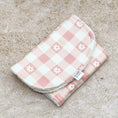 Load image into Gallery viewer, Soft Blush Daisies & Gingham Burp Cloths