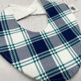 Load image into Gallery viewer, Teal & Navy Flannel Signature Bib