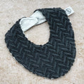 Load image into Gallery viewer, Charcoal Chevron Beach Towel Bib