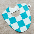 Load image into Gallery viewer, Wave Teal Checkerboard Bib