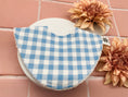 Load image into Gallery viewer, Soft Blue Gingham Signature Bib