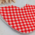 Load image into Gallery viewer, Red Gingham Dribble Bib