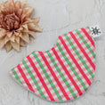 Load image into Gallery viewer, Pink & Green Gingham Dribble Bib