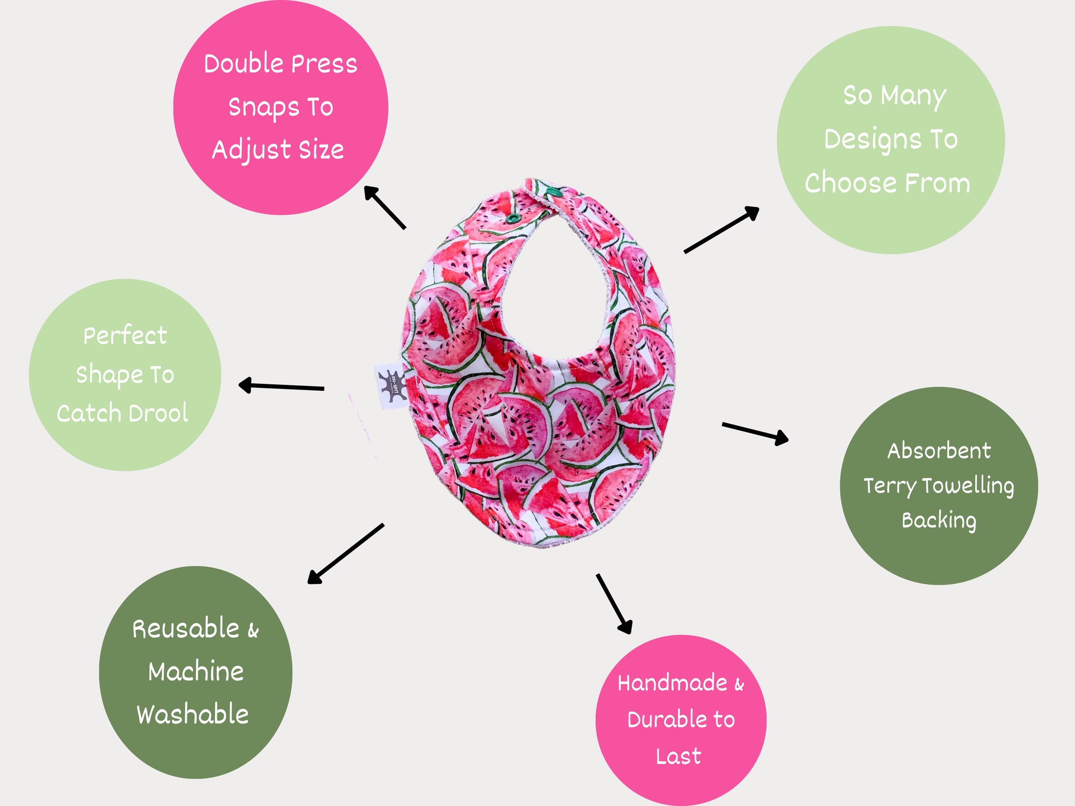 Fuchsia Gum Leaves Signature Bib