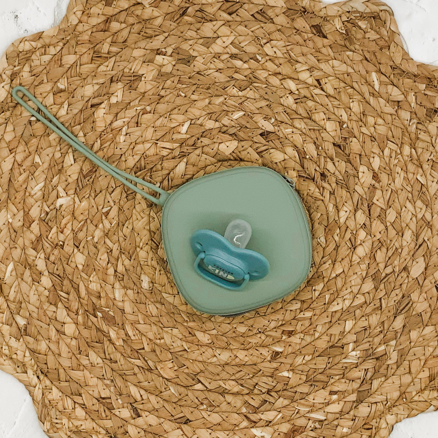 Silicone Pacifier Case with Zipper & Strap