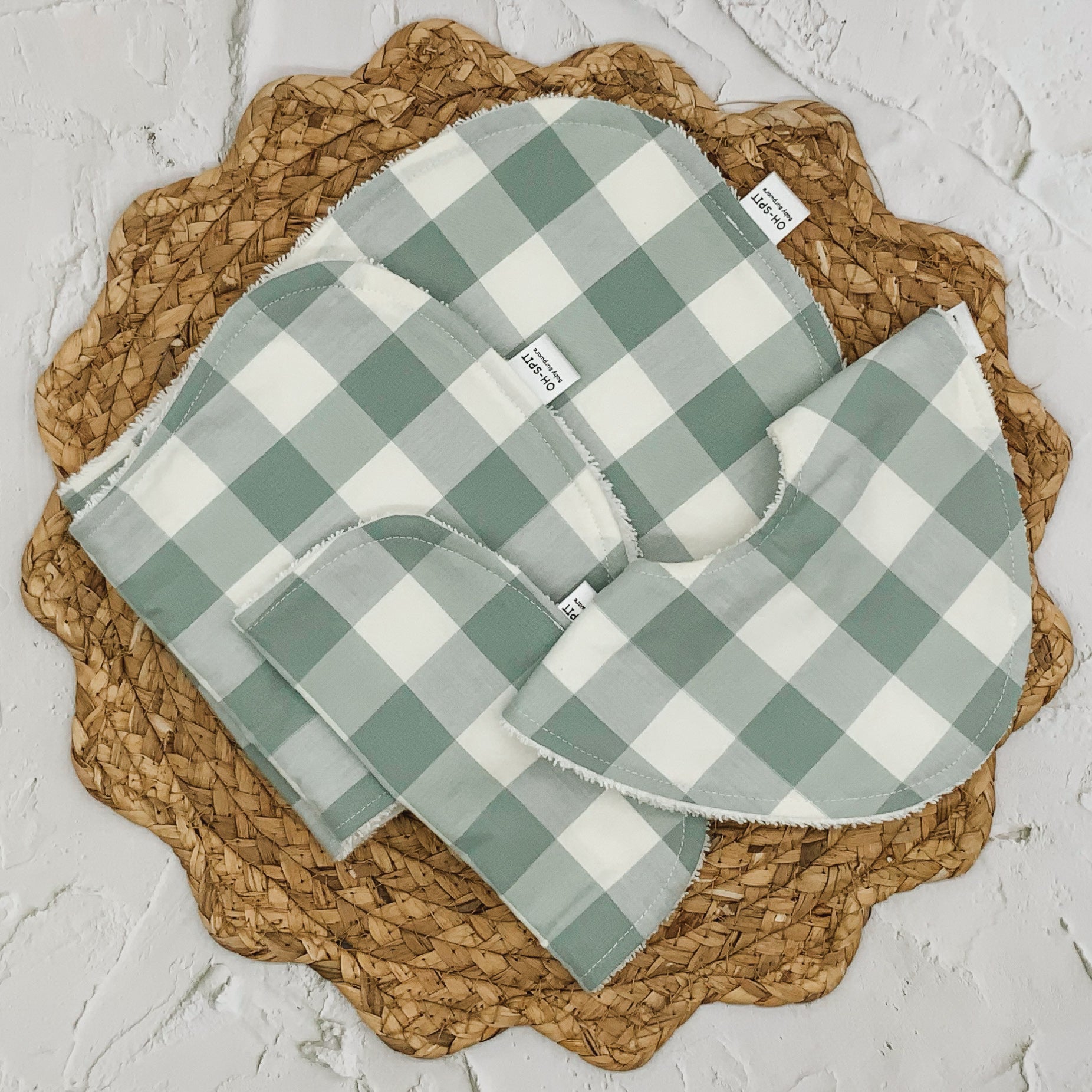 Green Gingham Baby Gift Set