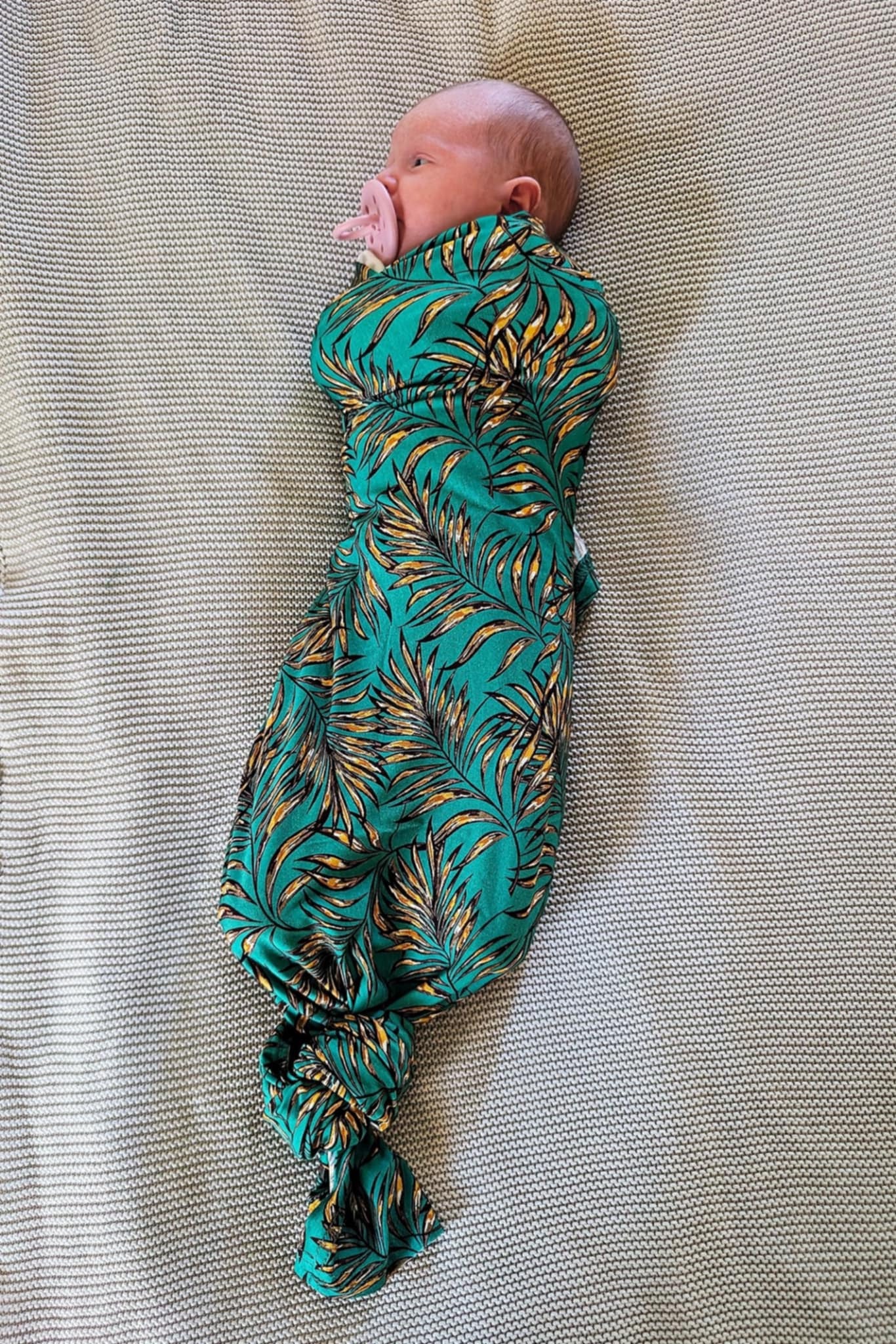 Luxury Stretch Bamboo Swaddle - Golden Palm