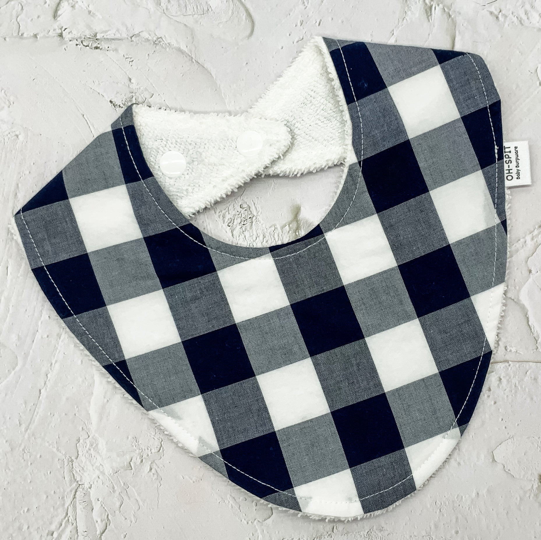 Navy Gingham Signature Bib