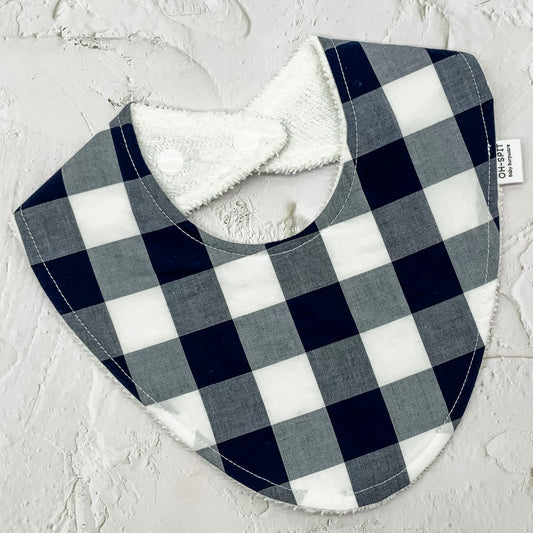 Navy Gingham Signature Bib