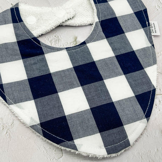 Navy Gingham Signature Bib