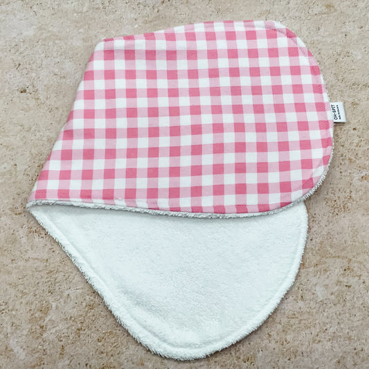 Pastel Pink Gingham Burp Cloths