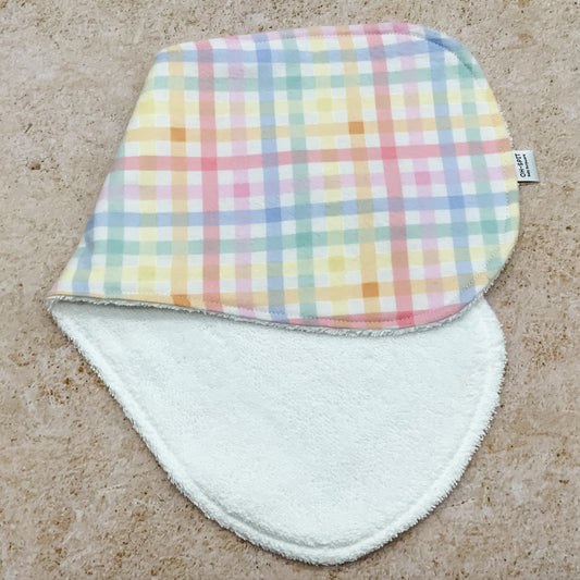 Pastel Rainbow Gingham Burp Cloths