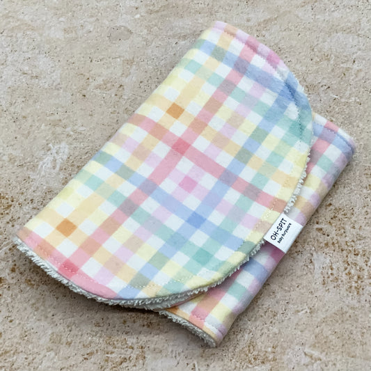 Pastel Rainbow Gingham Burp Cloths