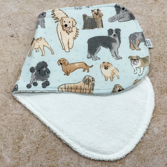 Sky Blue Pooches Burp Cloths
