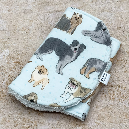 Sky Blue Pooches Burp Cloths