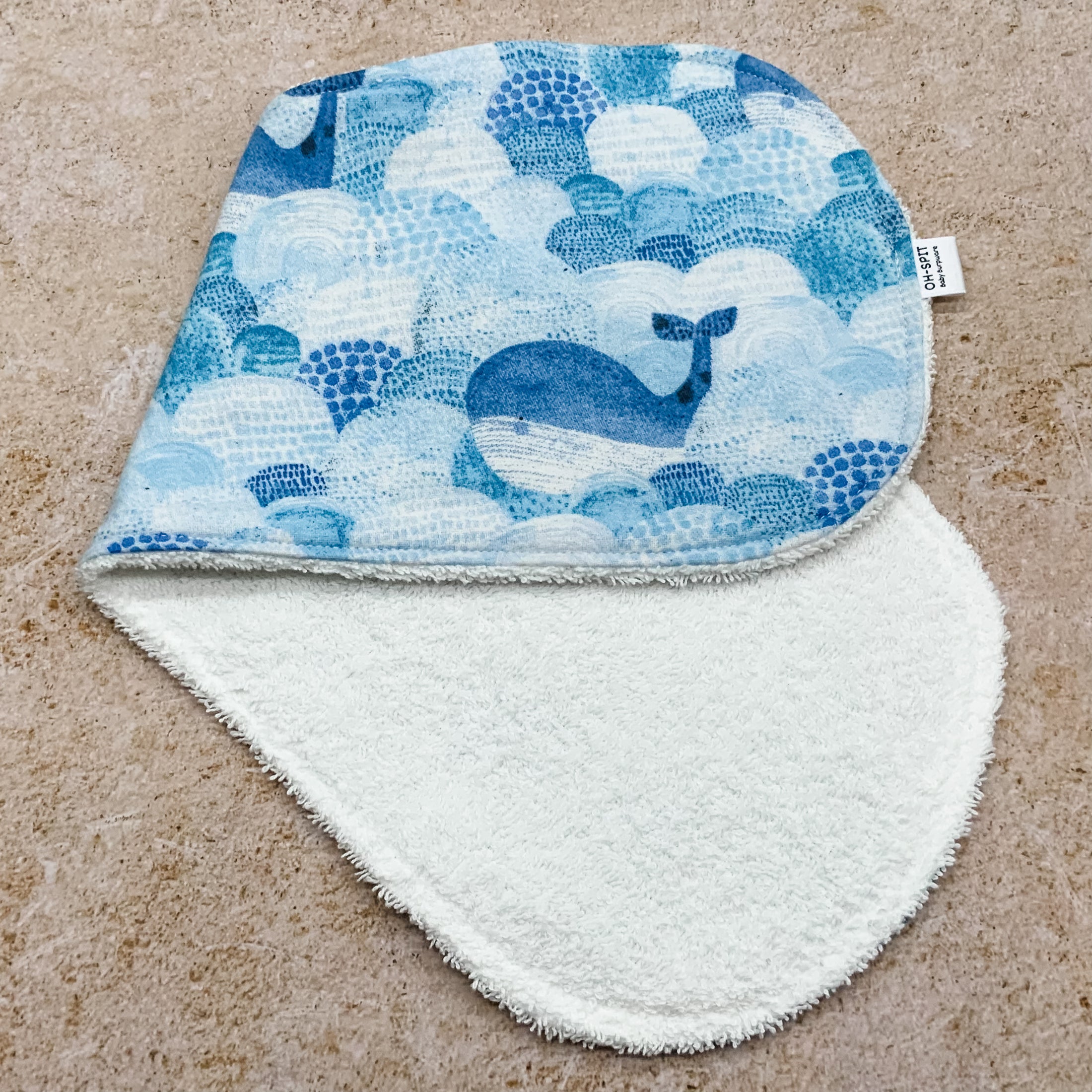 Waves of Whales Burp Cloths