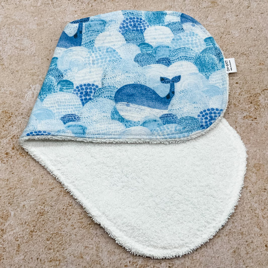 Waves of Whales Burp Cloths