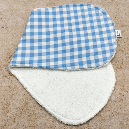 Soft Blue Gingham Burp Cloths