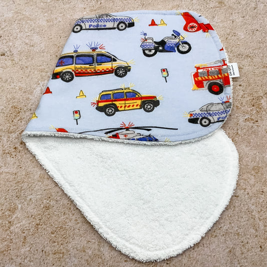 Emergency Vehicles Burp Cloths