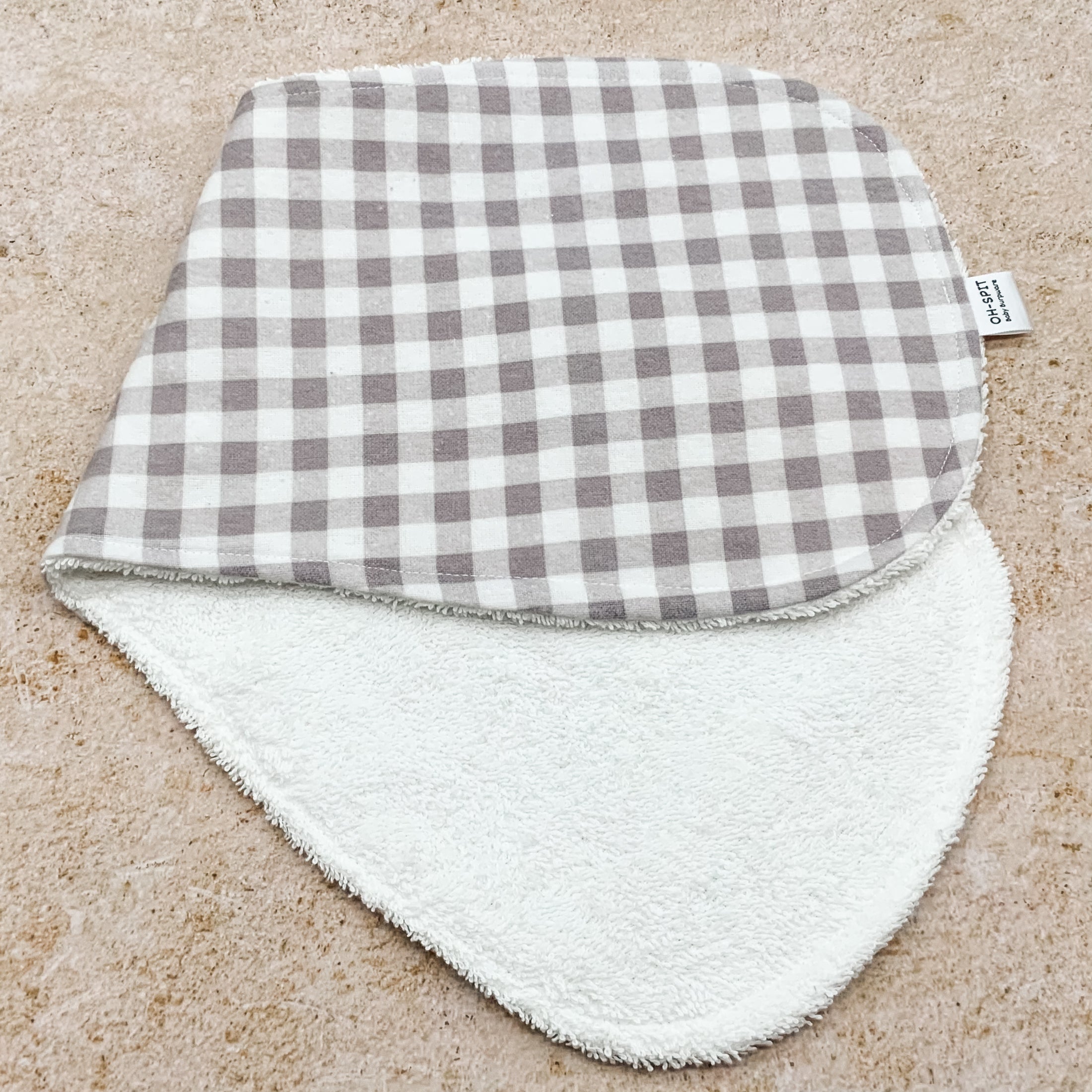 Dusk Grey Gingham Burp Cloths