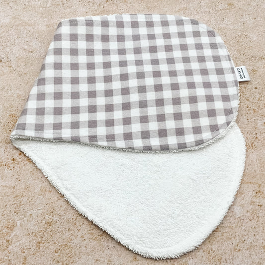Dusk Grey Gingham Burp Cloths