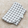 Load image into Gallery viewer, Dusk Grey Gingham Burp Cloths
