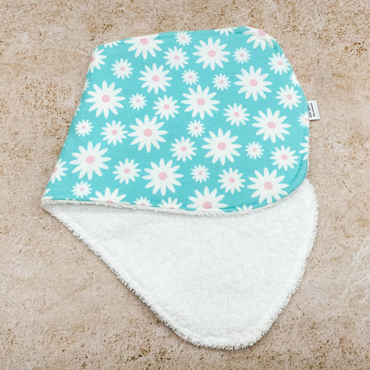 Teal Daisy Days Burp Cloths