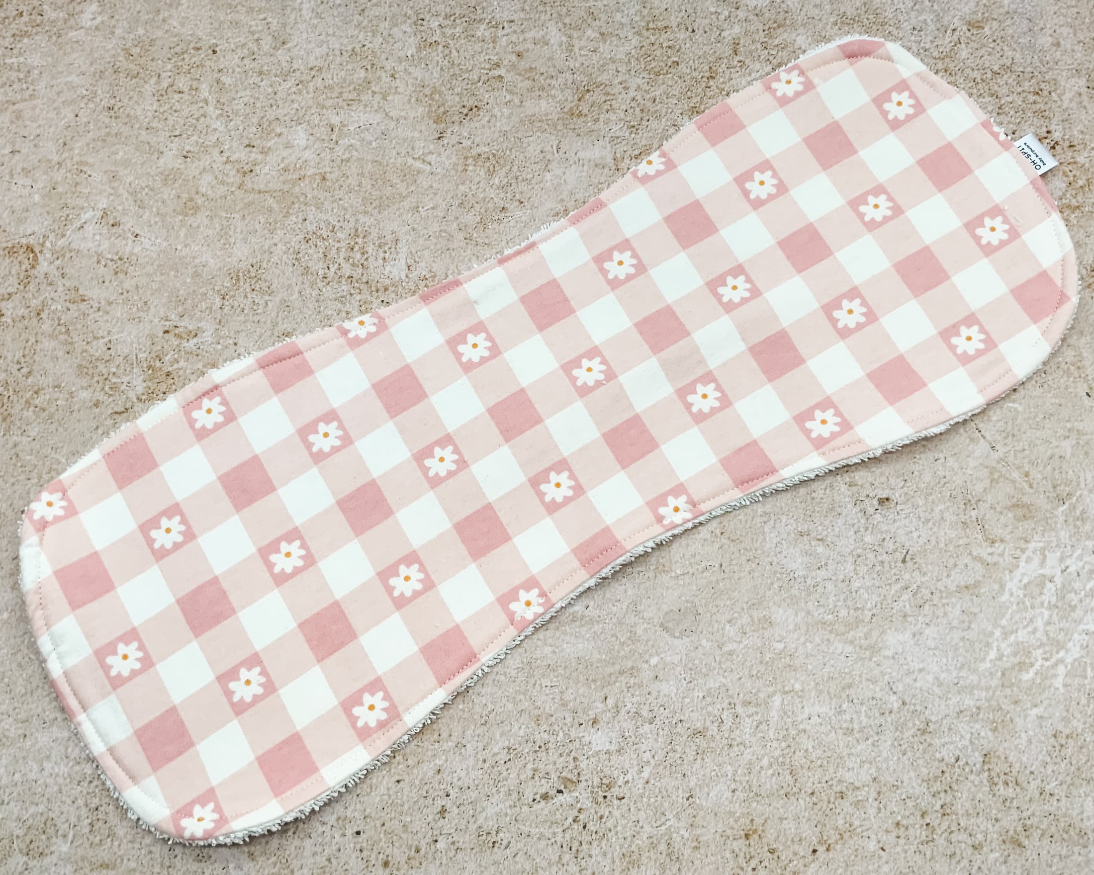 Blush Daisies & Gingham Burp Cloths