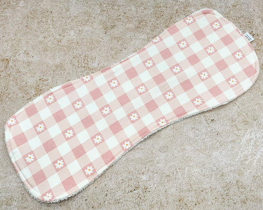 Blush Daisies & Gingham Burp Cloths