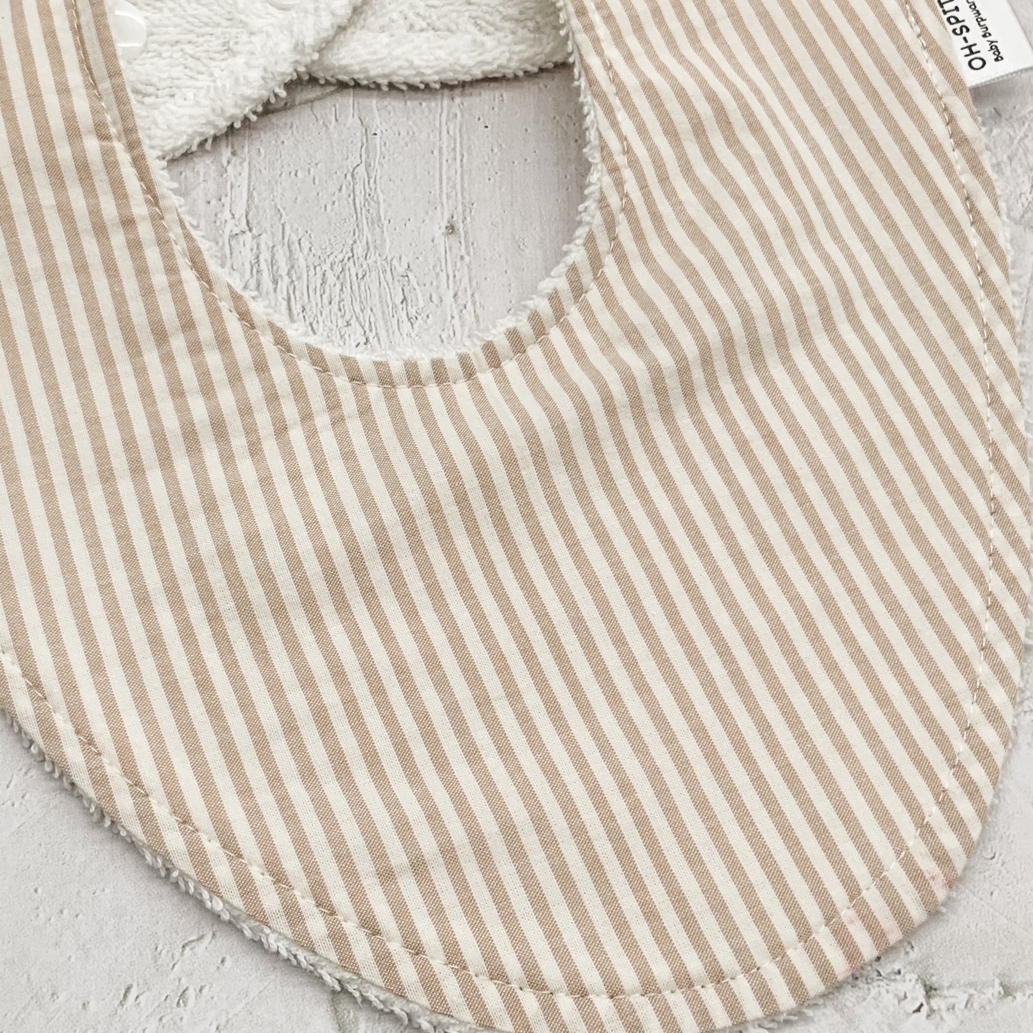 Beige Stripes Signature Bib