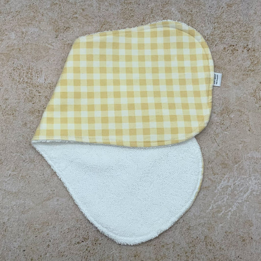 Soft Yellow Gingham Burp Cloths