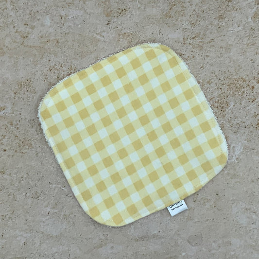 Washcloth - Soft Yellow Gingham