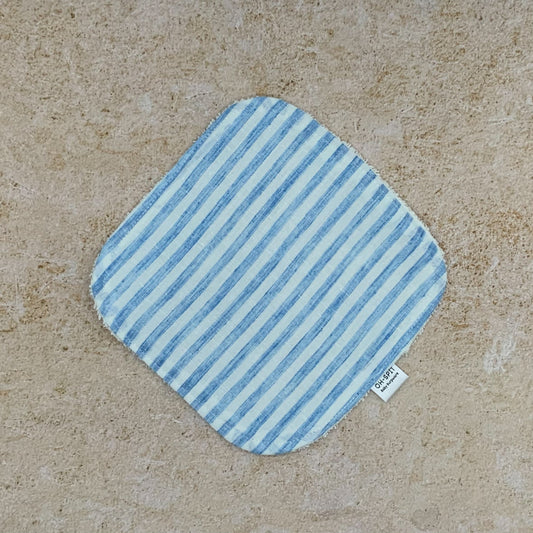 Washcloth - Blue Linen Stripes