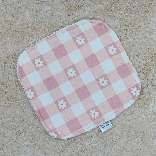Washcloth - Blush Daisies & Gingham