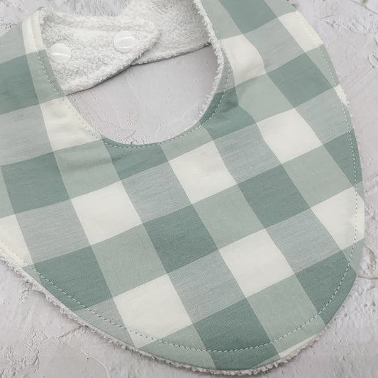 Sage Green Gingham Signature Bib
