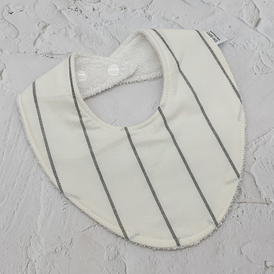 White & Navy Stripe Signature Bib