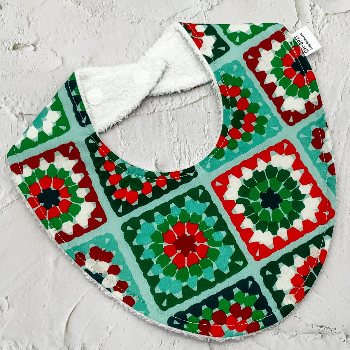 Granny Square Christmas Signature Bib