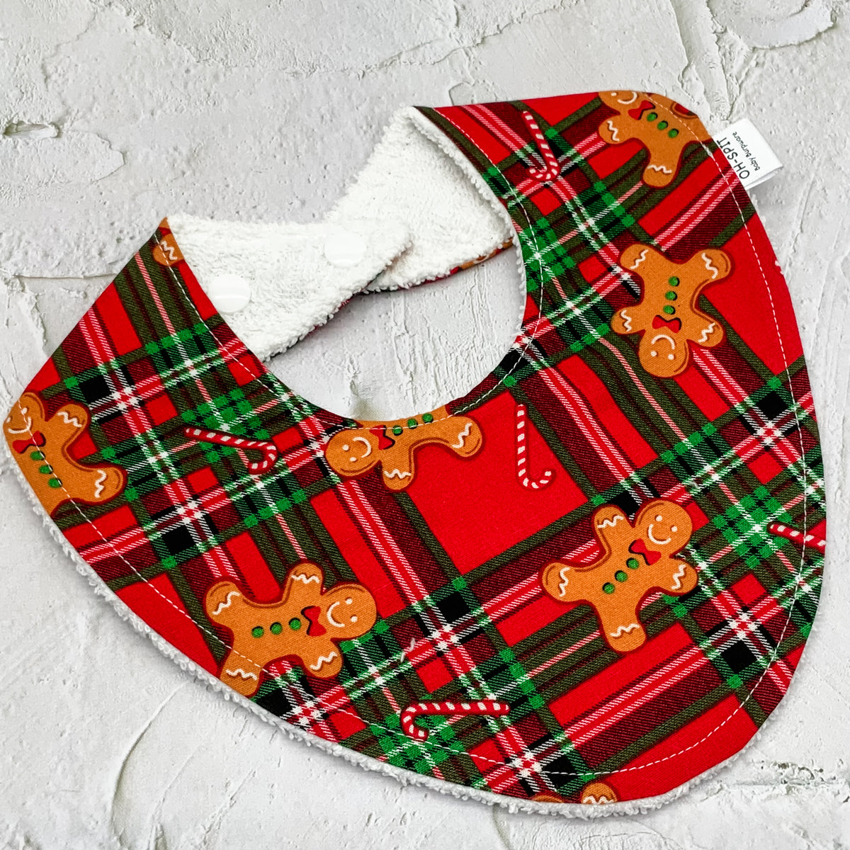 Gingerbread Tartan Christmas Signature Bib