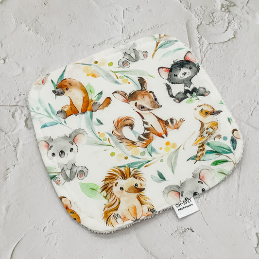 Washcloth - Aussie Mates White