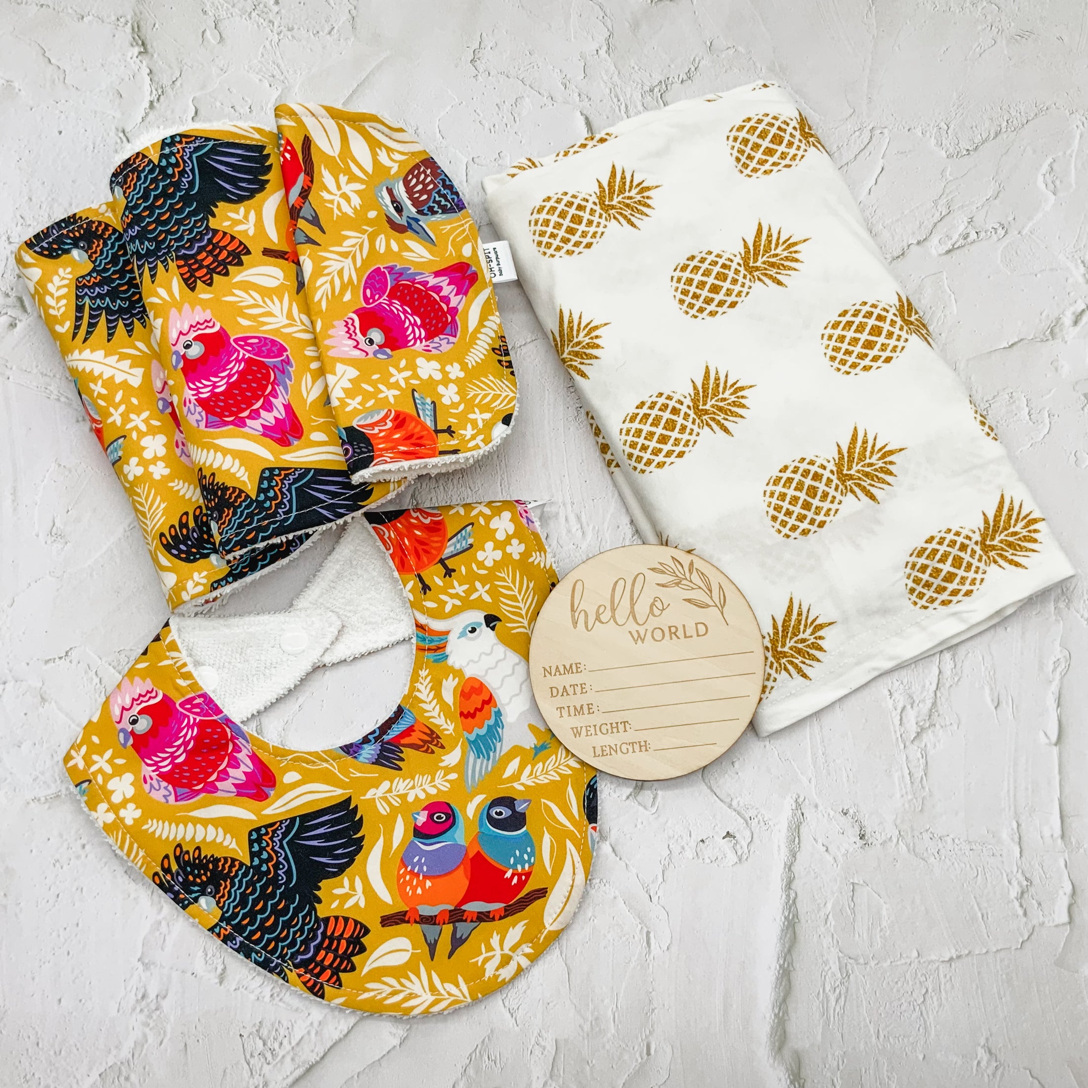 Baby Gift Set - Aussie Birds Yellow