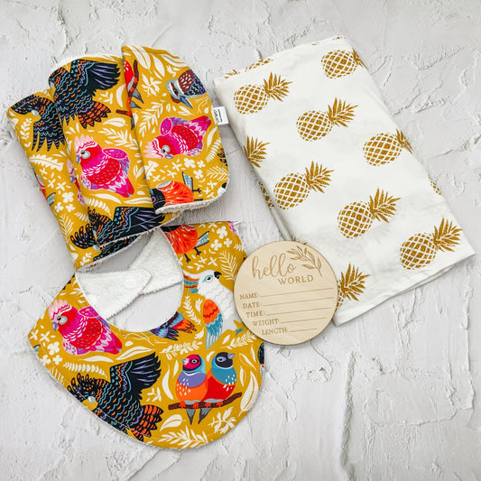 Baby Gift Set - Aussie Birds Yellow