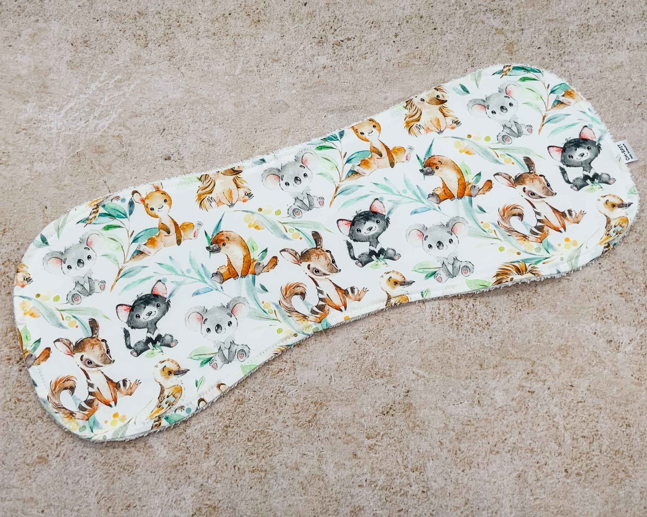 Aussie Mates White Burp Cloths