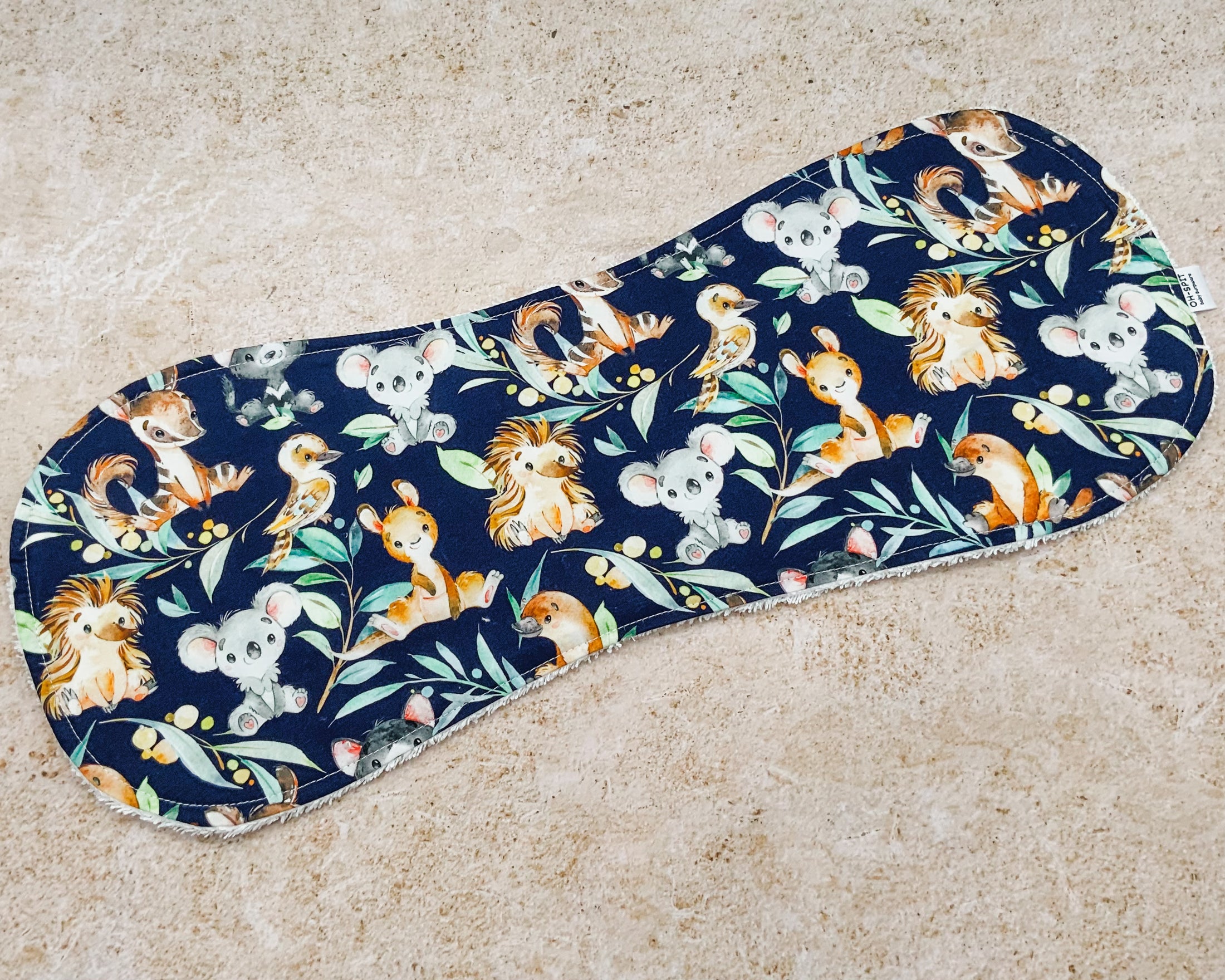 Aussie Mates Navy Burp Cloths