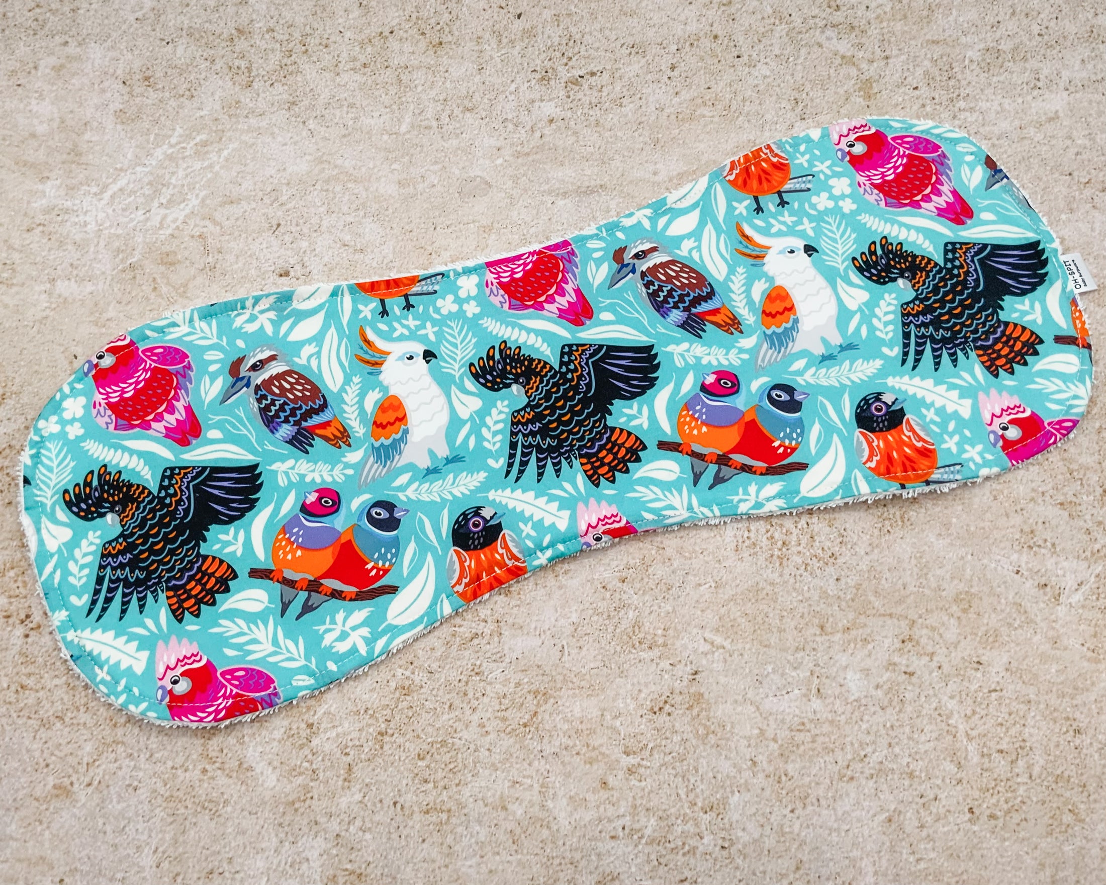 Aussie Birds Teal Burp Cloths