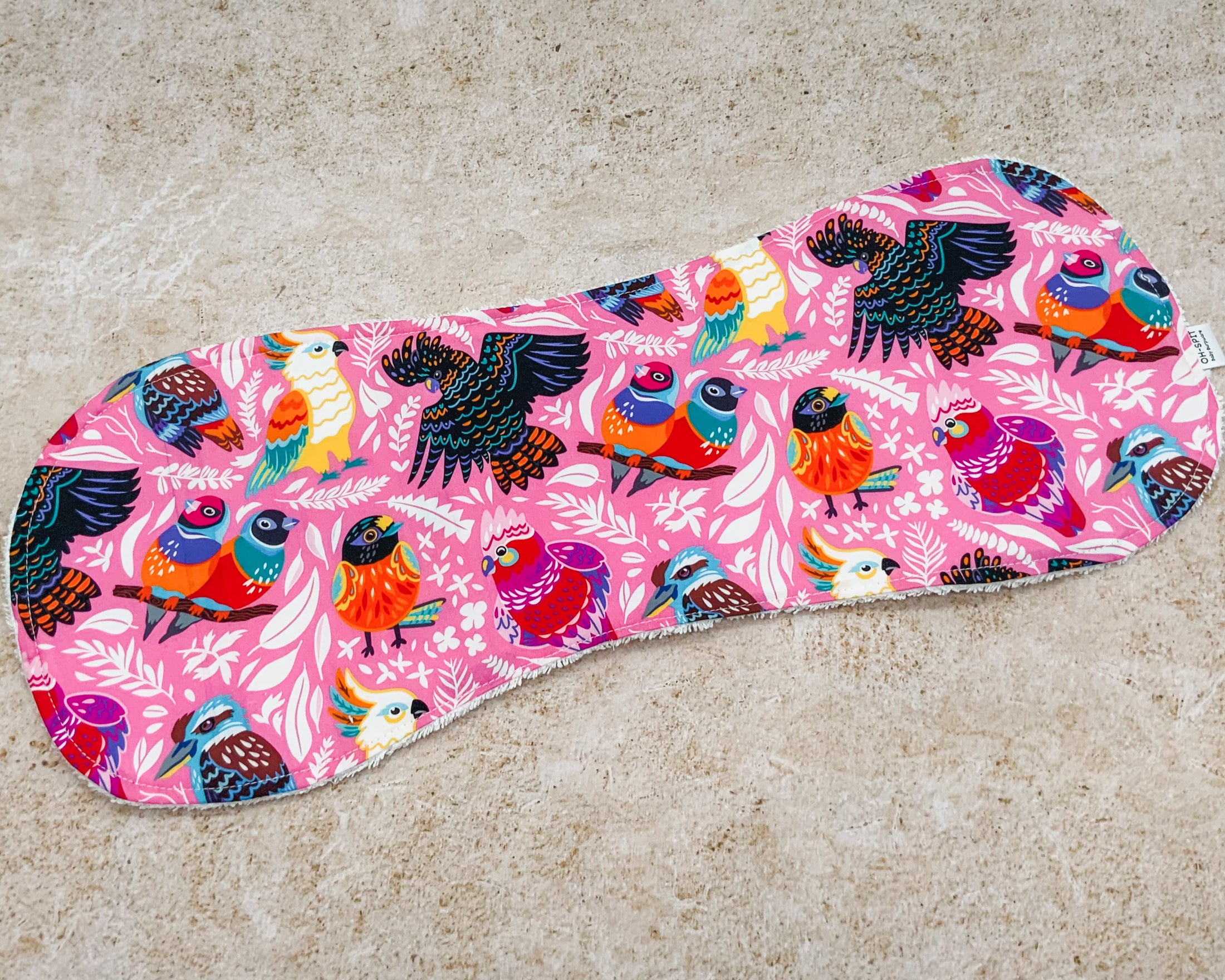 Aussie Birds Pink Burp Cloths