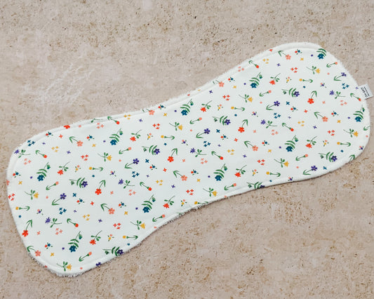 Soft Whimsical Flowers Burp Cloths