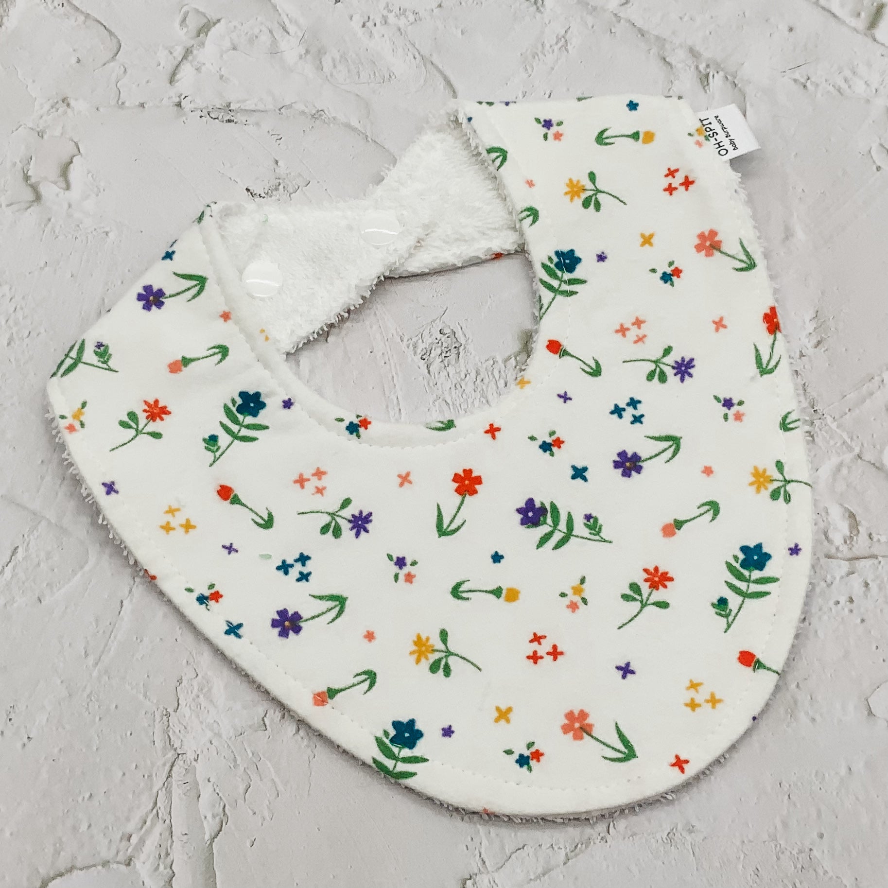 Soft Whimsical Flowers Signature Bib