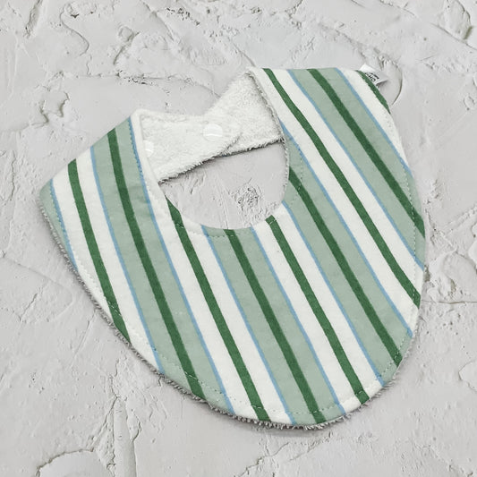 Soft Sage Stripes Signature Bib
