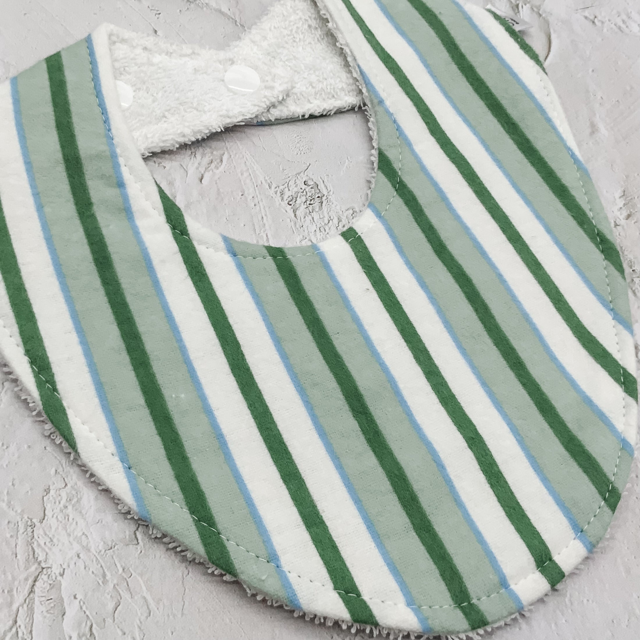 Soft Sage Stripes Signature Bib